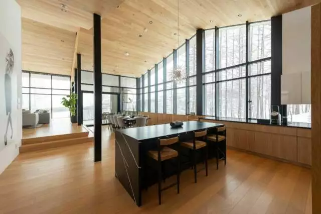 Kazahana chalet Niseko Kitchen during winter