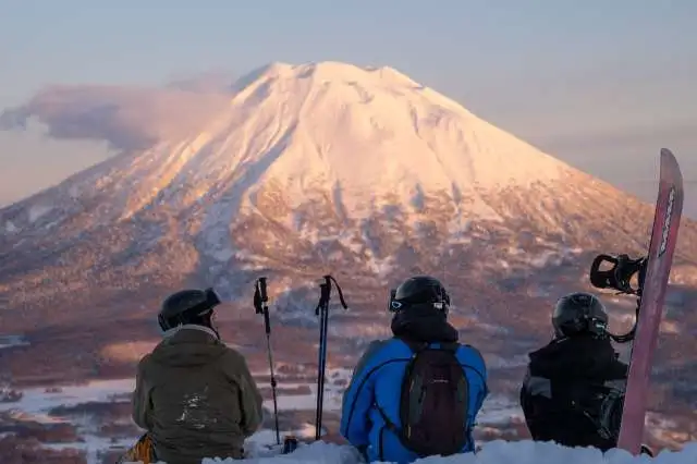 Mount Yotei Skiers view seated