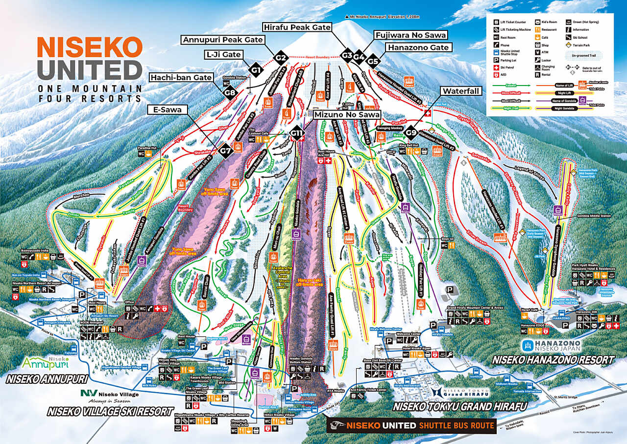 Niseko Backcountry Gates Map