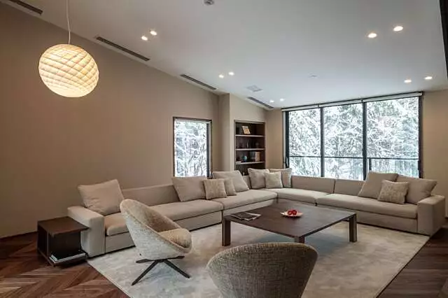 The living room in the Jade Rabbit chalet