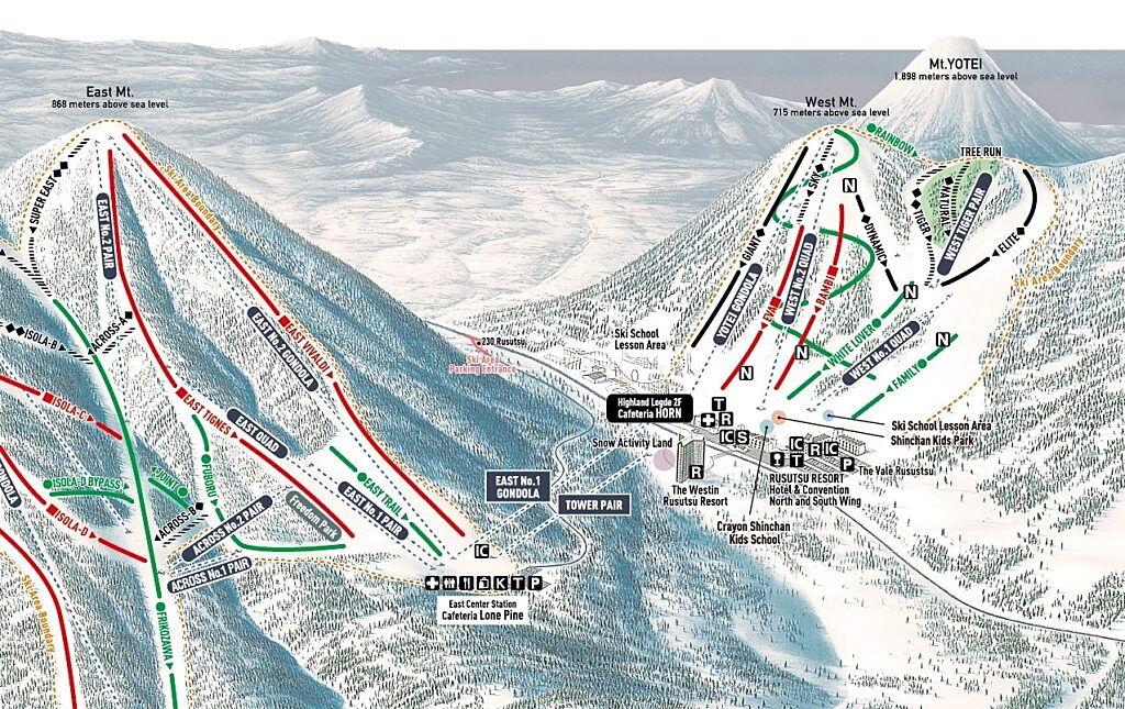 Rusutsu Night Skiing Map NISADE