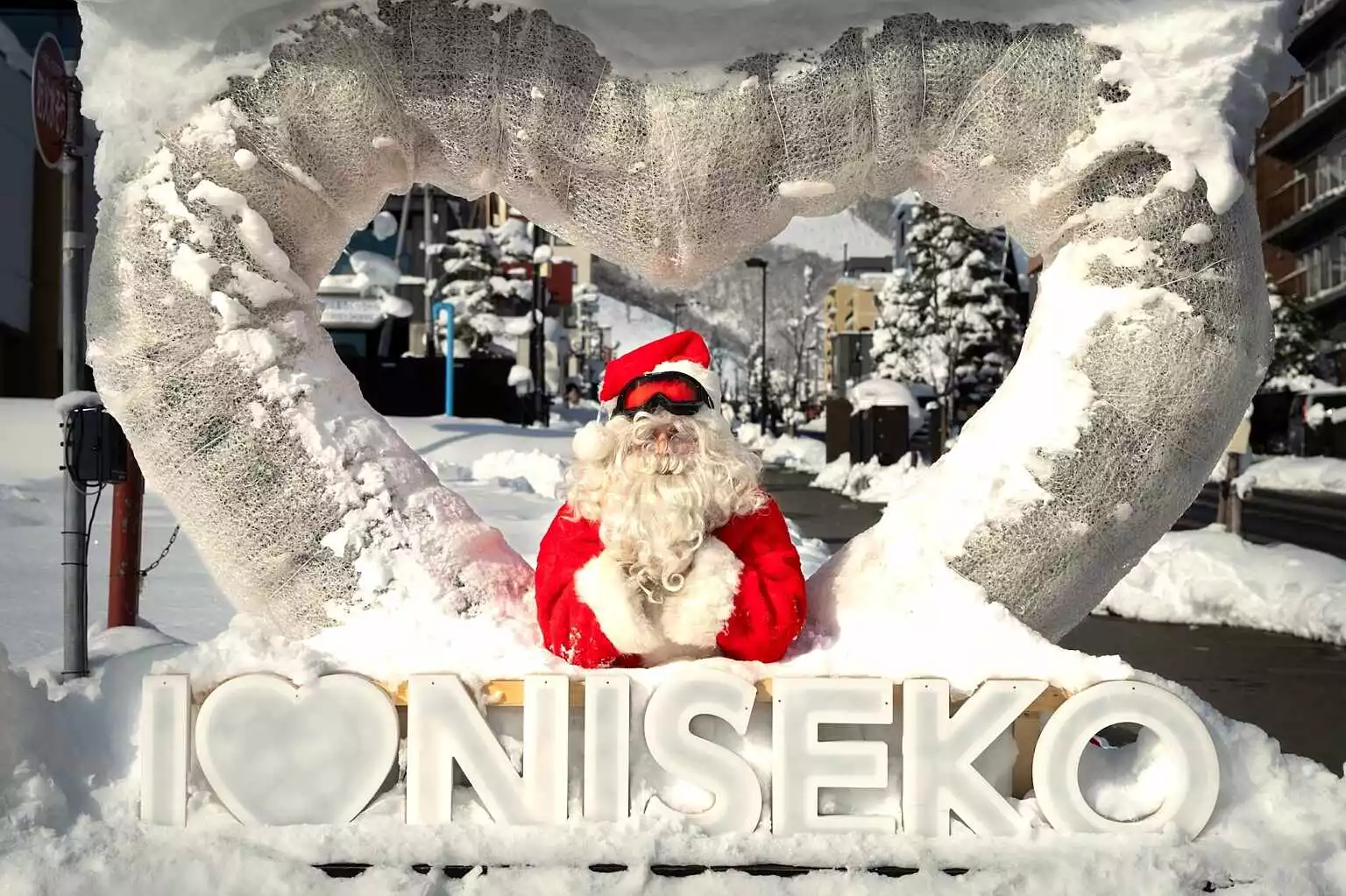 Santa with Niseko sign